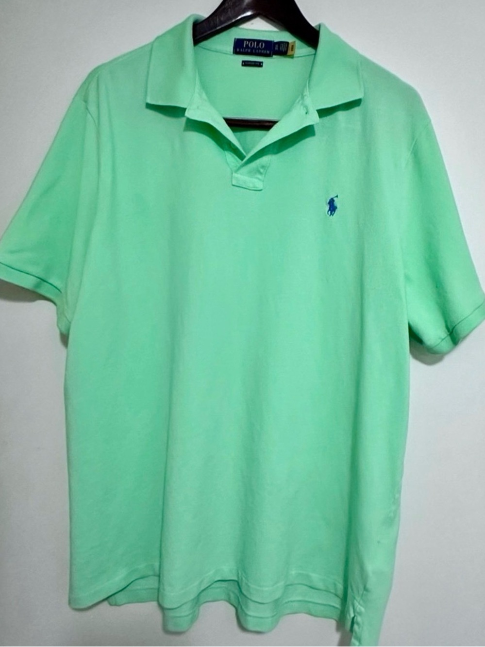 ⁠Polo Ralph Lauren Men Classic Fit Short Sleeve Mesh Polo Shirt Size XL Mint